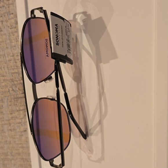 SONOMA BRAND MEN'S 100% UV PROTECTION BLACK SUNGLASSES - Picture 13 of 13